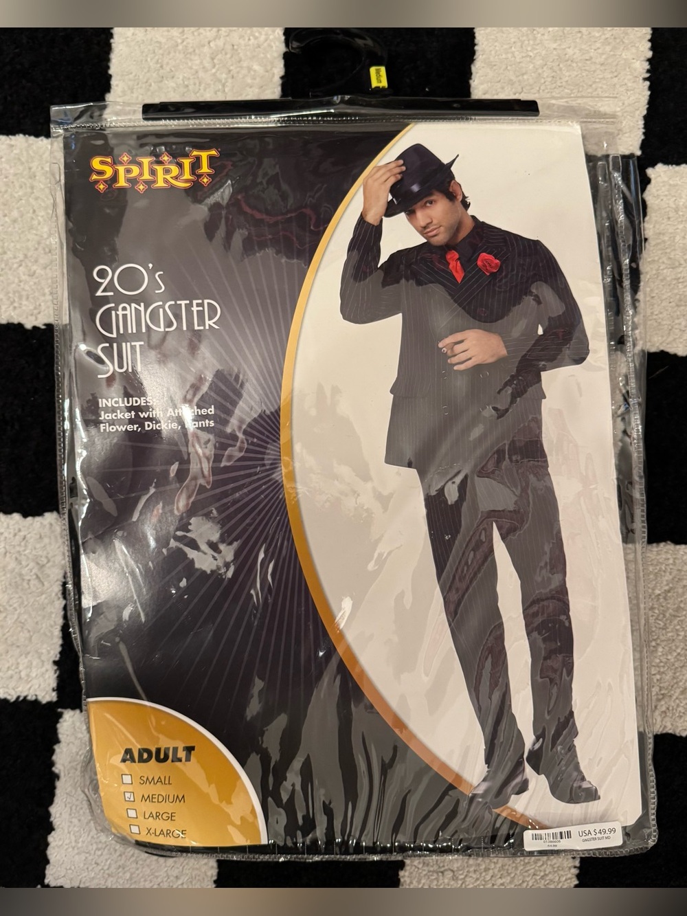 Spirit Halloween 20s Gangster Mobster Costume Suit Jacket Pinstripe Adult Size M